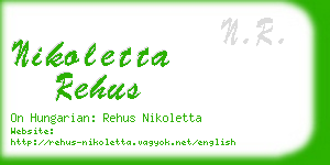 nikoletta rehus business card